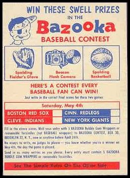 1957 Topps Bazooka Contest Card May 4